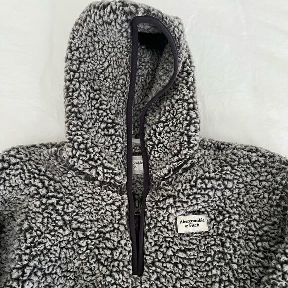 Abercrombie Kids Sherpa Pullover Hoodie gray size 11/12 kids - Picture 2 of 4